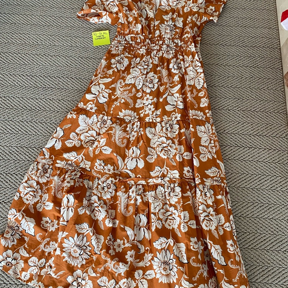 Floral Orange Maxi Dress